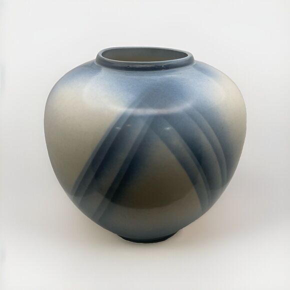 M. (Marilyn) Coplin Newberry Studio Art Blue Abstract Vase Pottery 1990 Signed - Picture 1 of 10